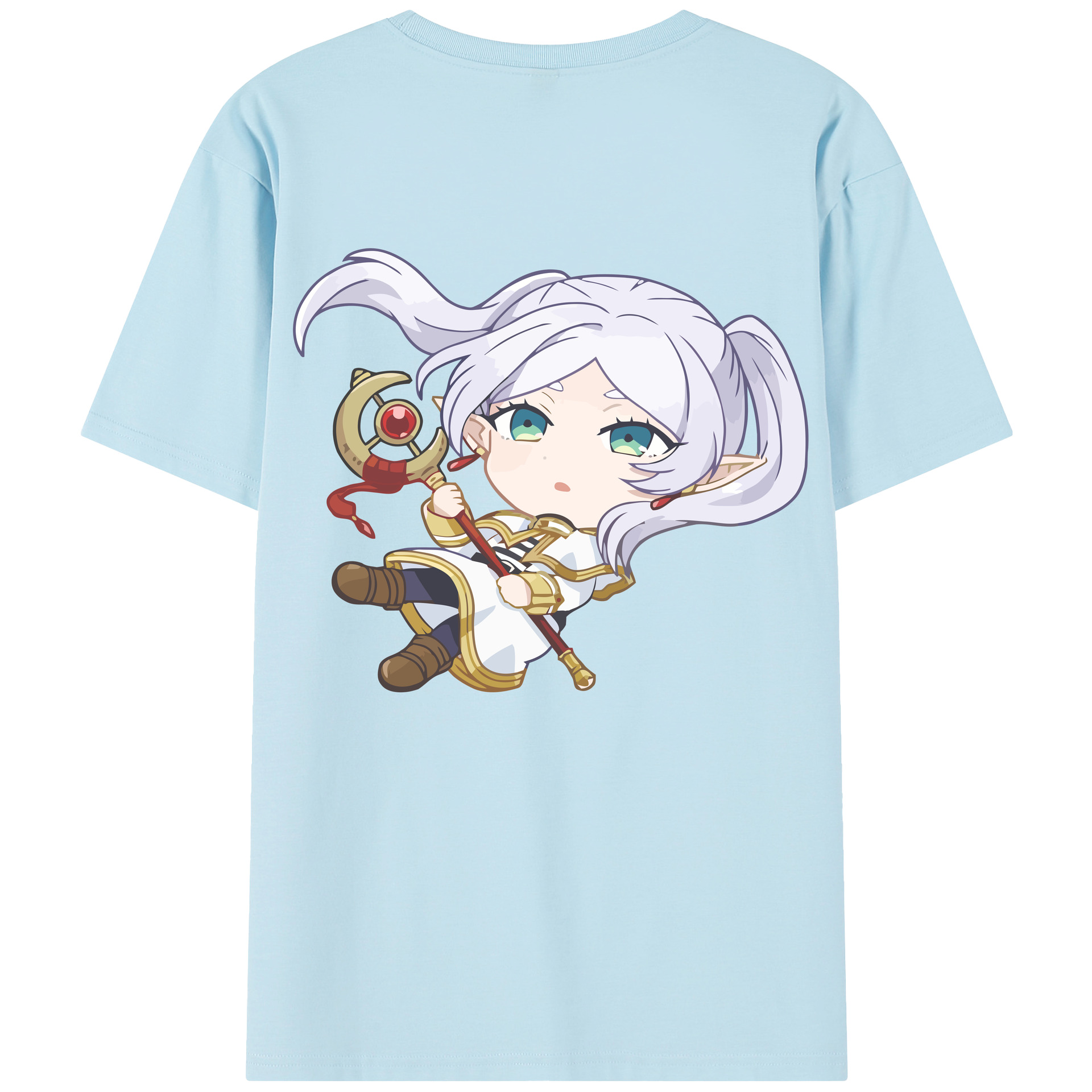 （画像用） 葬送のフリーレン Frieren 綿100％半袖Tシャツ（背面プリント）